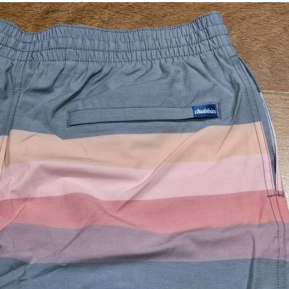 NWT Chubbies Classic Swim Trunk Shorts The Sunset Stripe 7" Mens XL Lined - Picture 5 of 5